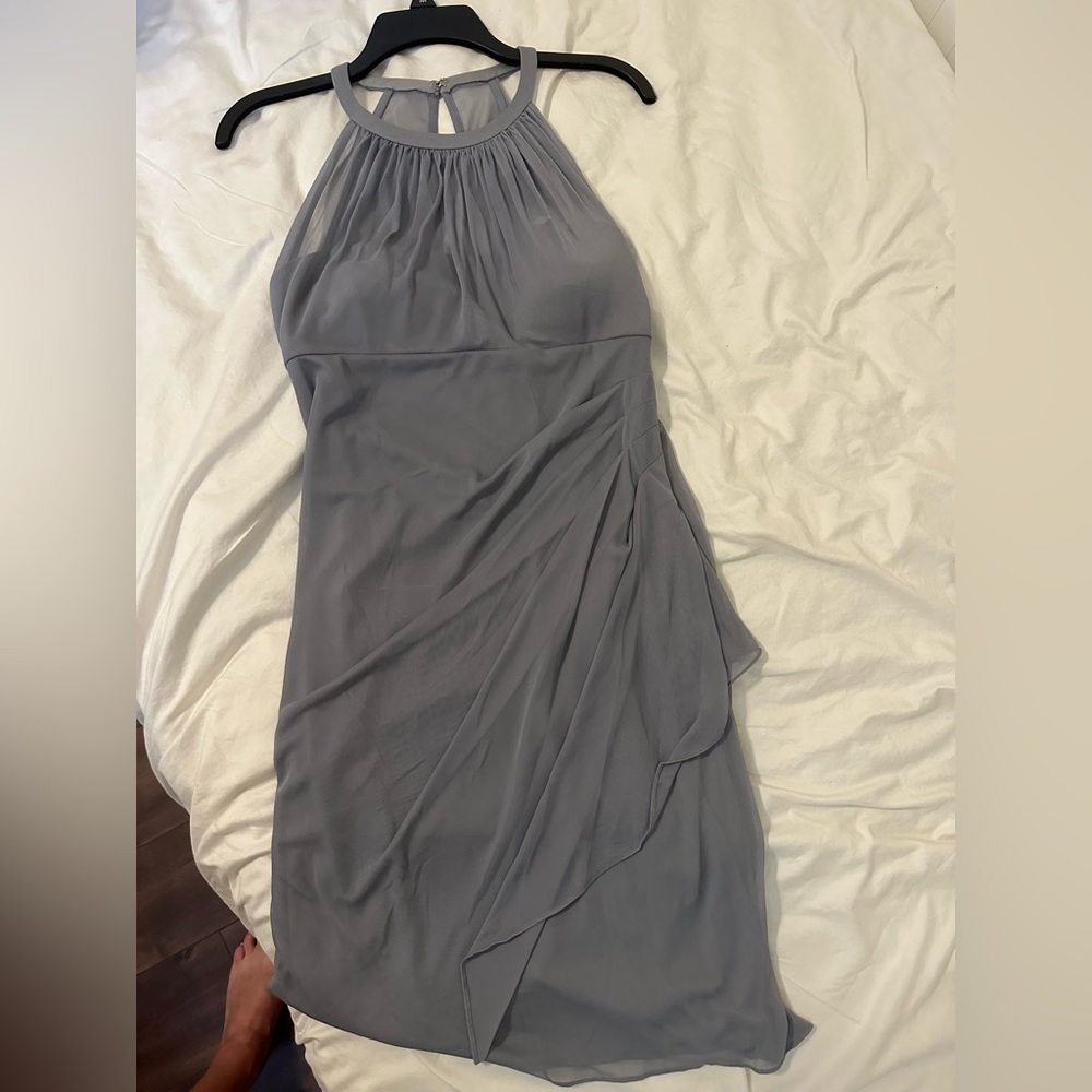 David’s bridal bridesmaid dress, light gray, worn once.